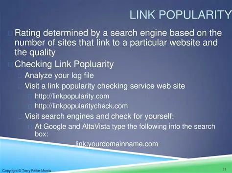 Analyze Your Link Popularity