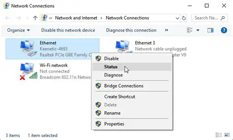 Check the network adapter settings