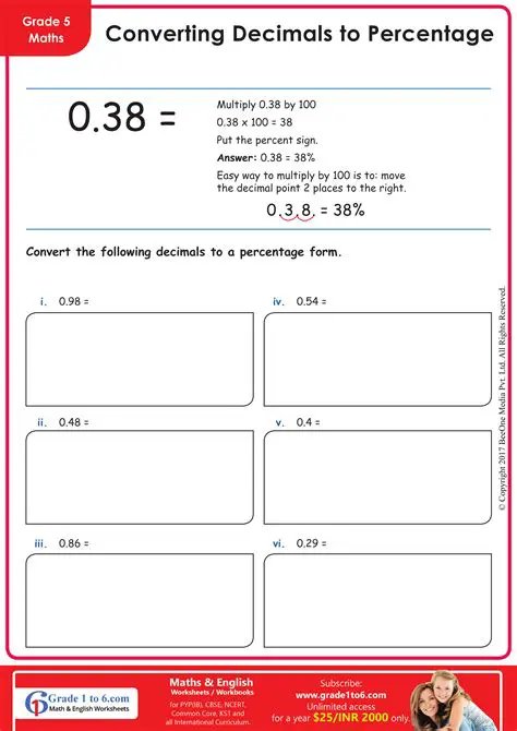 Converting Percentage to Decimal