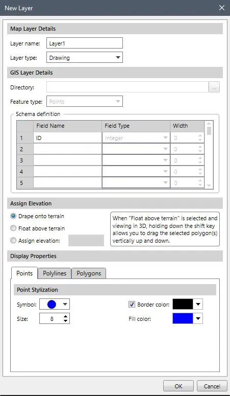 In the Create Feature Layer dialog box