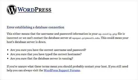Incorrect database credentials