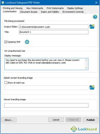 Key Features of Lizard Safeguard PDF Writer