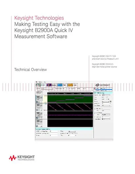 Key Features of the Agilent B2900A Quick IV Measurement Software