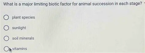 Major Limiting Biotic Factor for Animal Succession