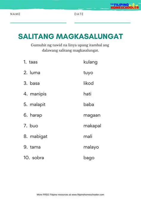 Mga Halimbawa ng mga Salitang May Salungguhit