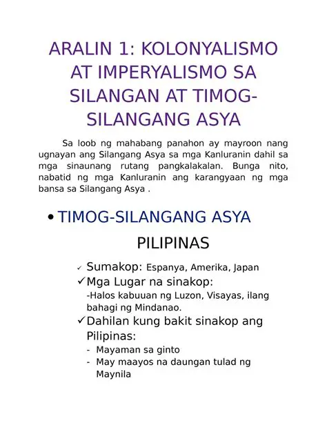 Mga Karanasan ng Kolonyalismo at ang Epekto nito sa Kamalayan ng mga Pilipino