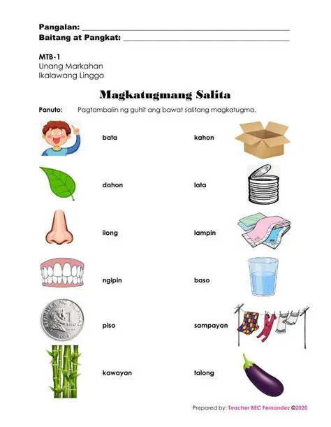 Mga Salitang Hiram sa Bilang 1