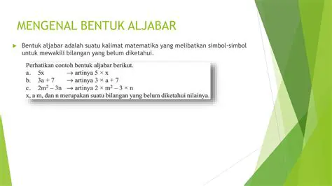 Pengenalan Bentuk Aljabaran