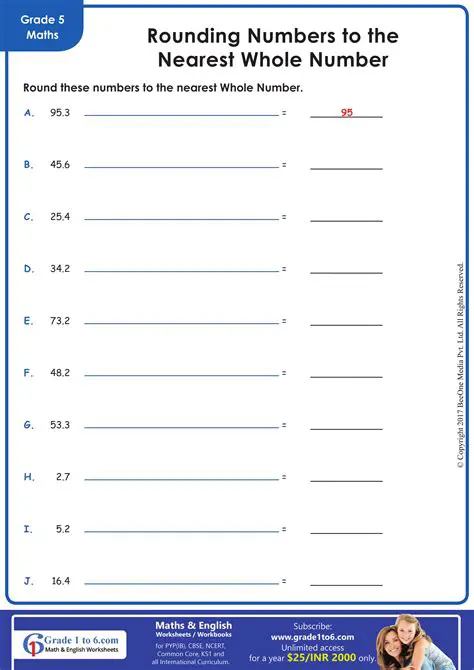 Rounding Numbers to the Nearest Whole Number