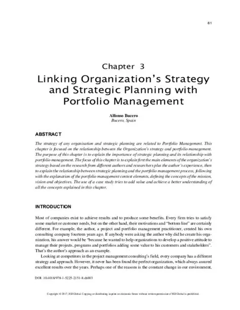 Strategic Planning with Portfolio