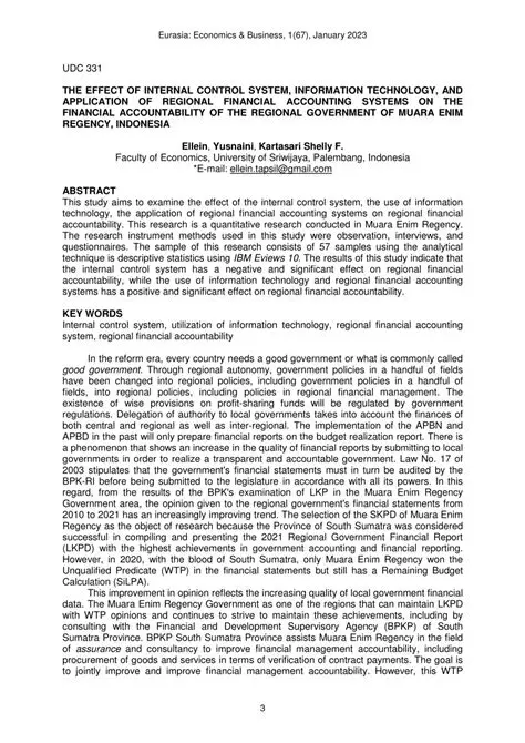 The Application of Regional Financial Accounting Systems