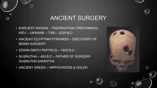 The earliest evidence of trephining dates back to around 7000 BC